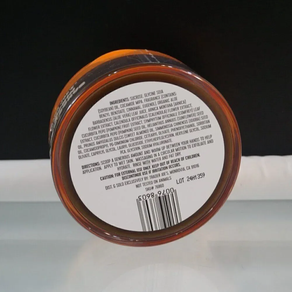 TRADER JOE'S Pumpkin Body Scrub Exfoliating Brown Sugar 8oz NEW Limited